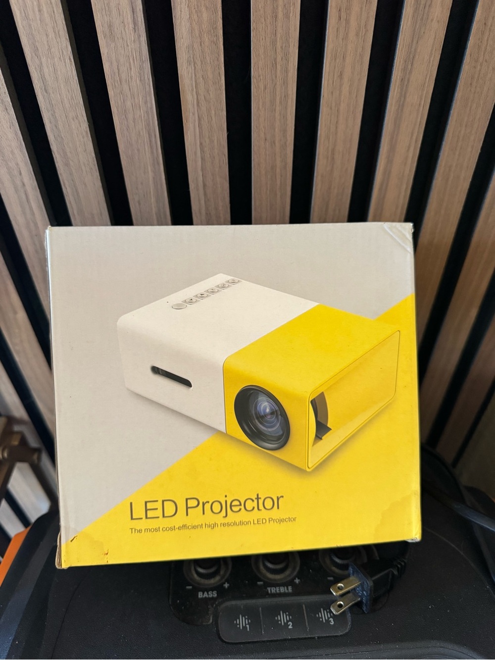 LED Projector - White and Yellow Mini Portable Projector